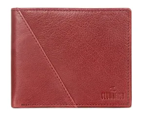 THE CLOWNFISH RFID Protected Genuine Leather Bi-Fold Wallet for Men with Multiple Card Slots & ID Window (Maroon)