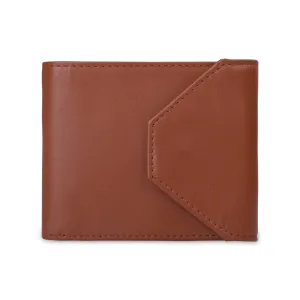 THE CLOWNFISH RFID Protected Genuine Leather Wallet for Men with Multiple Card Slots (Tan)