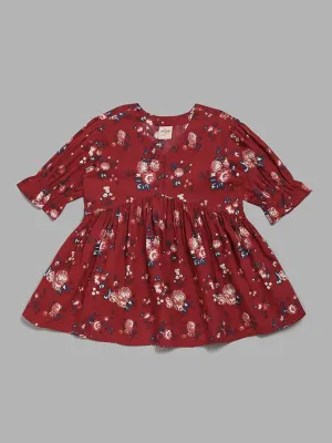 Utsa Kids Red Floral Top (8 -14yrs)