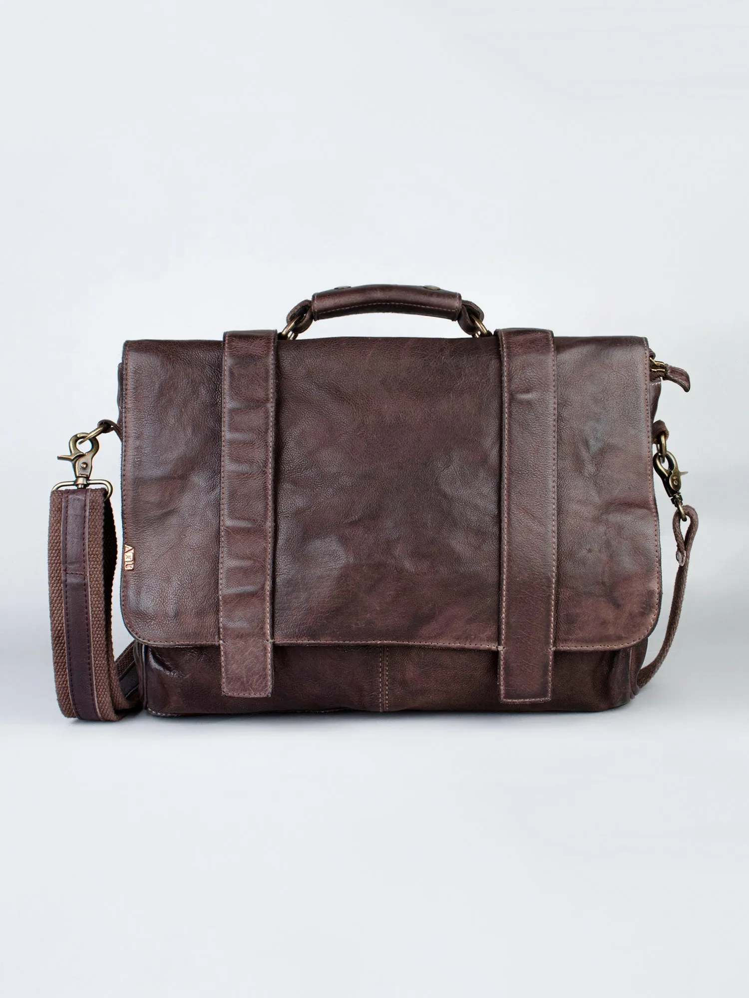 Vintage Cognac Leather Men's Messenger Bag By Art N Vintage