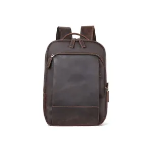 Vintage Luxe Leather Laptop Travel Daypack