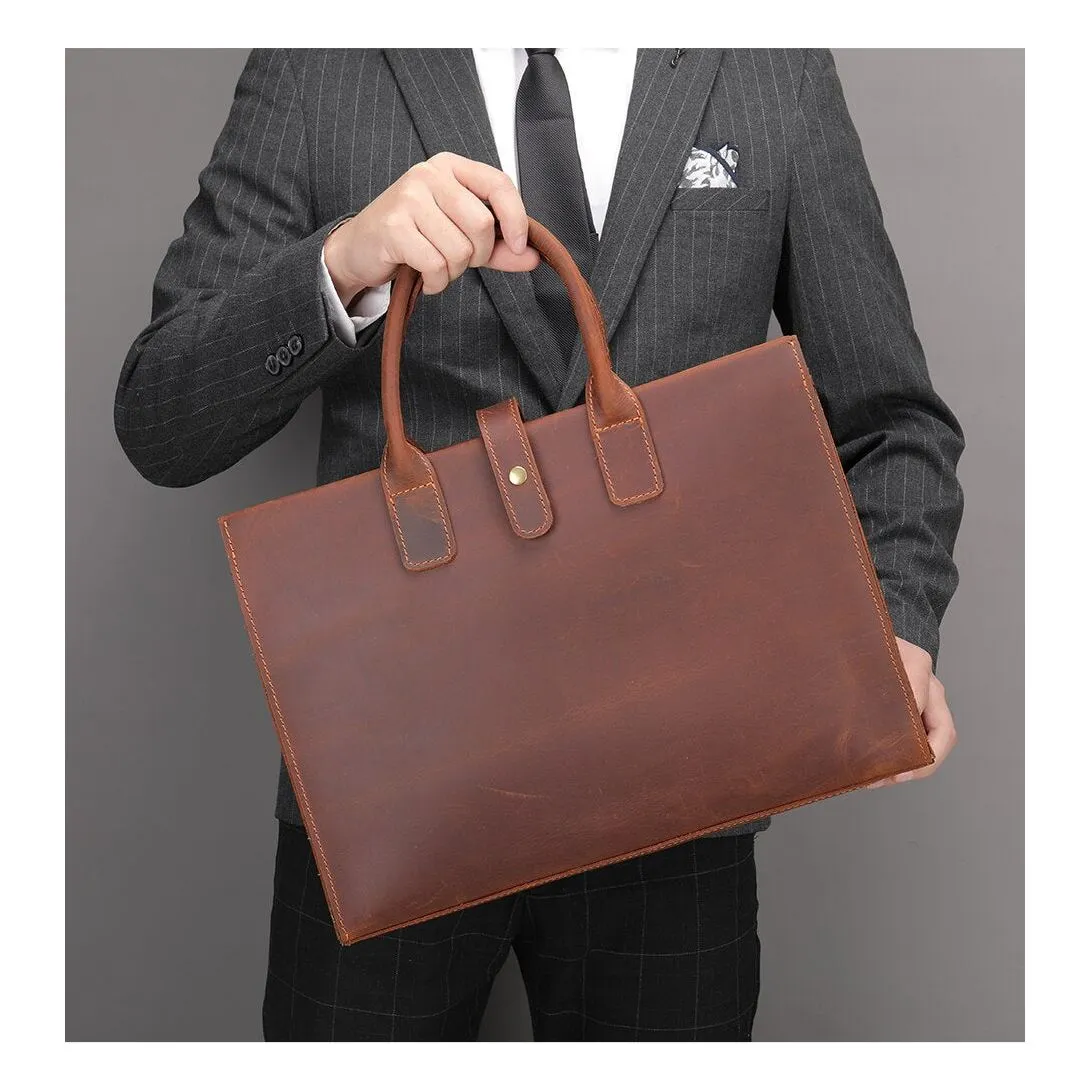 VintageLux Leather Laptop Business Briefcase