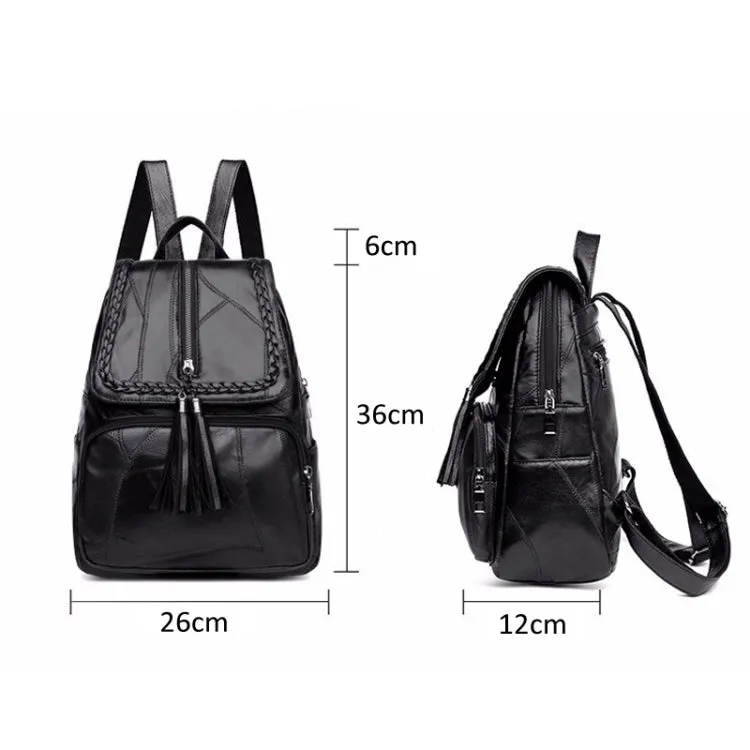 Women Leisure Simple Backpack Soft PU Leather Outdoor Travel Handbag