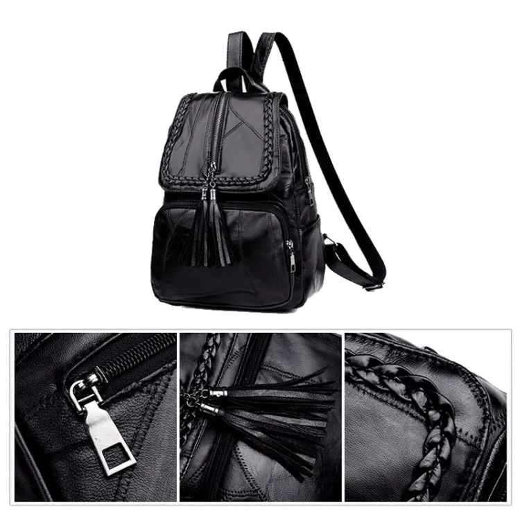 Women Leisure Simple Backpack Soft PU Leather Outdoor Travel Handbag