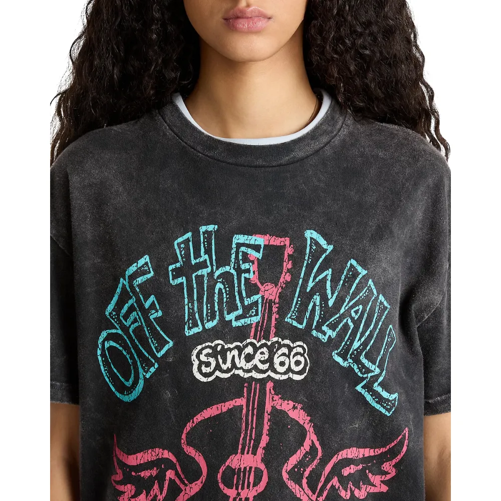 Womens Guitar Solo Oversized T-shirt Black