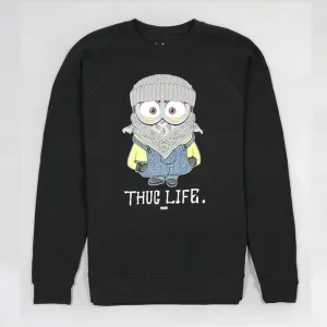 Womens Thug Life Minion Black Sweatshirt