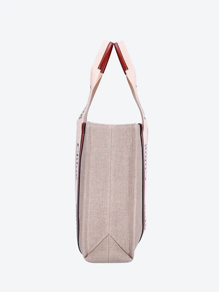 Woody linen large tote bag