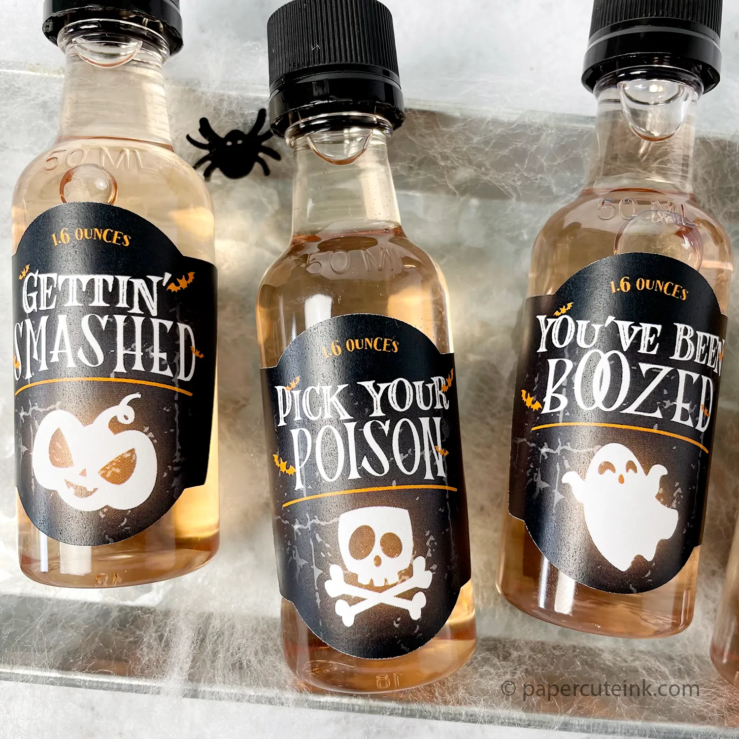 You've Been Boozed Halloween Liquor Bottle Labels, Set of 12 Labels